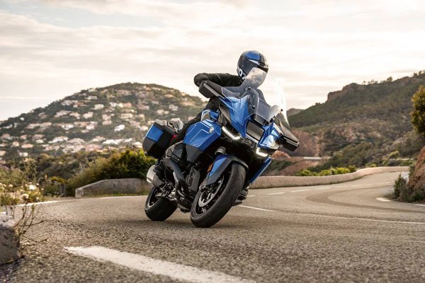 BMW touring motorcycle on a mountain road